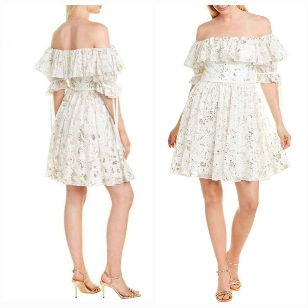 LOVE by Theia Off The Shoulder Cocktail Dress Size XS